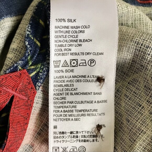 Tommy Bahama Season's Greeting Christmas Button Up Shirt 100% Silk Large - Picture 9 of 9